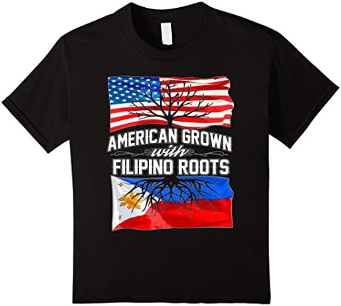 American grown with Filipino roots T-shirt - Kids 8 - Black