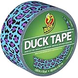 Duck Brand 281518 Printed Duct Tape, Blue Leopard, 1.88 Inches x 10 Yards, Single Roll