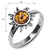 Honey Amber Sterling Silver Sun Ring, size 5