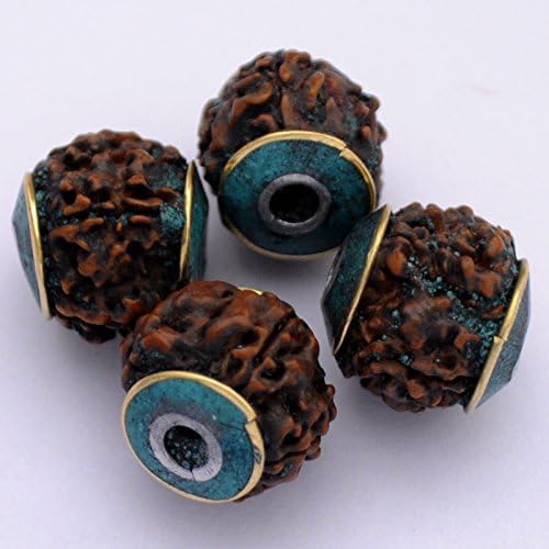 Silver Plated Turquoise Rudraksha Tibetan Style Beads Nepal B43