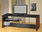 Plasma LCD TV Stand with Chrome Accents in Black Finish