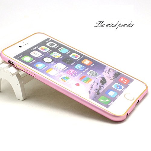 iphone 6S case Aluminum Protective Bumper Frame Maximize Corner Protection from Bumps, Drops and Scrapes Slim Side Protection and 6S case Color Case for iphone 6S (4.7")(Gold+Pink)