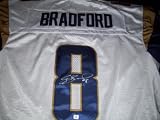 GAI Authentic Sam Bradford Autograph Road White St Louis Rams Jersey