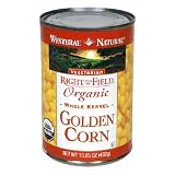  : Westbrae Natural Vegetarian Organic Golden Corn, Whole Kernel, 15.25 Ounce Cans (Pack of 12)