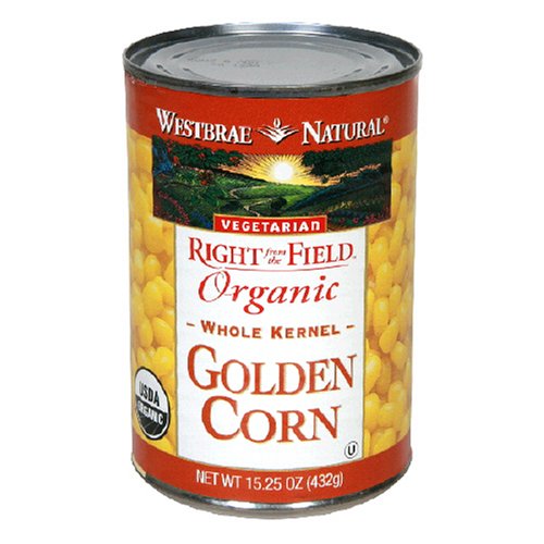 Westbrae Natural Vegetarian Organic Golden Corn, Whole Kernel, 15.25 Ounce Cans (Pack of 12)