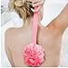 Bestrice 18in Long Handle Bath Body Back Brush Shower Nylon Mesh Scrubber Loofah Sponge Large Head (rose red)