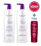 L'ANZA Healing Smooth Glossifying 1 Litre Shampoo + 1 Litre Conditioner + Free Trauma Treatment