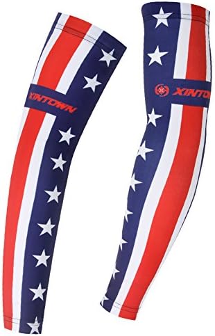 1 Pair Basketball Football Sun Sleeves UV Protection Compression Arm Cooler Stars L