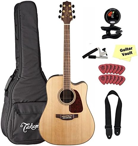 Takamine GD93CE-NAT Dreadnought Cutaway Acoustic-Electric Guitar With Takamine Gig Bag and Accessory Kit, Natural