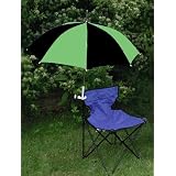 Lime Green Black Clamp On Chair Umbrella for Aluminum or Canvas Folding Chairs - Great for...