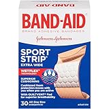 Band-Aid Brand Adhesive Bandages, Sport Strip/Extra Wide, 30 Count
