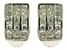 9ct White Gold Gents 3 Row Cubic Zirconia Huggie Earrings
