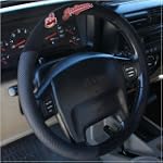 SAVE $0.05 - Cleveland Indians Black Poly Suede & Mesh Steering Wheel Cover $14.95
