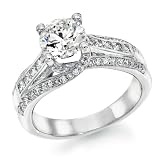 Certified, Round Cut, Solitaire Diamond Ring in Platinum (2 ct, K Color, SI1 Clarity)