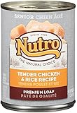 NUTRO Senior Tender Chicken and Rice Recipe Premium Loaf Canned Dog Food (Pack of 12)