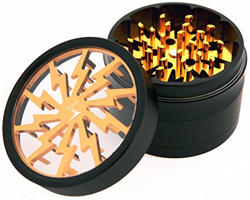 Chromium Crusher 2.5 Inch 4 Piece Tobacco Spice Herb Grinder -Gold