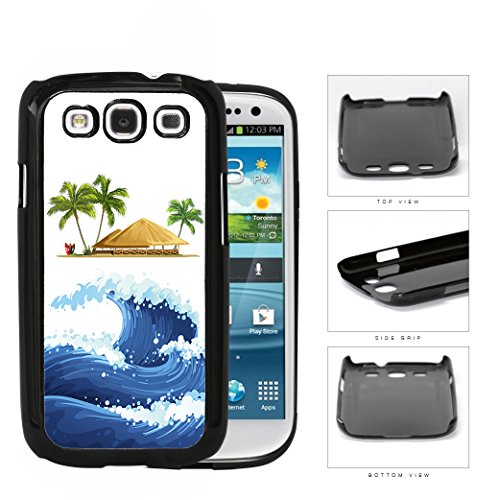 Ocean Wave Tiki Hut Watercolor Hard Plastic Snap On Cell Phone Case Samsung Galaxy S3 SIII I9300