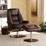Adjustable Brown Bonded Leather Recliner and Ottoman , Office Chair
