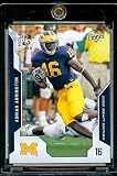 2008 Upper Deck Draft Edition # 65 Adrian Arrington (RC) - Michigan - Rookie Football Card in Protective Screw Down Display Case