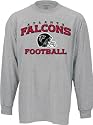 Atlanta Falcons -Grey- Stacked Helmet Long Sleeve T-Shirt