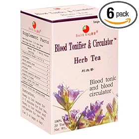 Click here to buy Health King  Blood Tonifier and Circulator Herb Tea, Teabags, 20-Count Box (Pack of 6) by Health King.