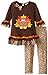 Rare Editions Little Girls' Turkey Applique Cheetah Print Set