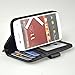 navor Motorola Moto X (First Generation) Folio PU Leather Wallet Case with Money Pocket (Black)