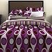 City Scene Retro Radar Purple Duvet Set, King