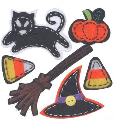 Darice Finishing Accents 3-D Felt Sticker Embellisments - Halloween- Six Packages