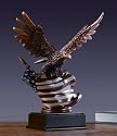Eagle with American Flag Statue Sculpture 1ft High