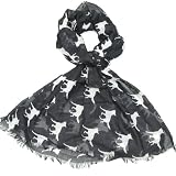 Black Dog Print Cotton Scarf - Buy Dog print fashion scarf - Fashion Scarfs