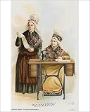 Photographic Print of Two Women from Normandy using a Singer Sewing Machine from Mary Evans
