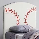 Twin Size Kid Headboard with Baseball Design