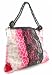 Pink Leather Handbag - Pink Leopard Hobo - Black Lace and Rhinestones