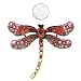BIG 3" Gold Red Crystal Dragonfly Brooch Pin Fashion Jewelry