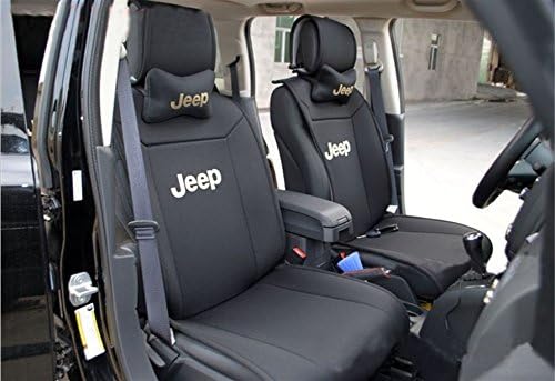 Moonet Front + Rear Car Seat Covers Cushions For 2010 2011 2012 2013 2014 2015 Jeep Wrangler 4 DOOR JK Full set of 8pcs