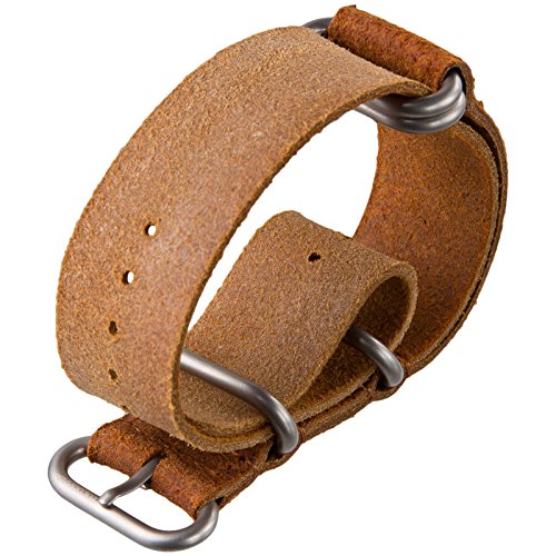 50 ZULUDIVER Genuine Leather Watch Band ZULU Light Brown 20mm