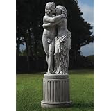 Large Garden Statues - The Lovers Nude Stone Sculpture & Pedestal