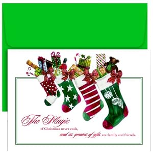 Toy Filled Stocking Christmas Cards -