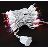 Novelty Lights Inc Commercial Grade Christmas Mini Light Set White Wire 25 Spacing 50 Light 11 Long