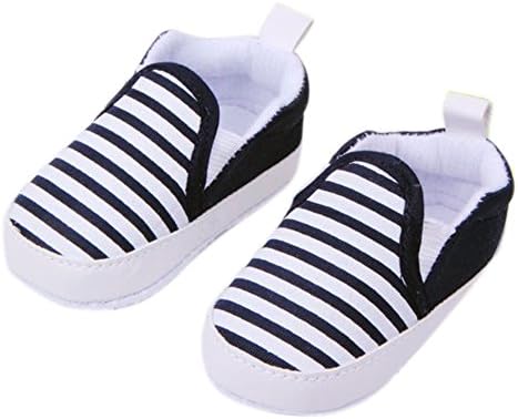 Urparcel Baby Boys Striped Sneakers Soft Sole Anti-Slip Outdoor Canvas Shoes