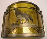 LAMPS BEAUTIFUL Rustic Lodge Wolf Wall Sconce by Meyda Tiffany--Excellent customer service--see our feedback.