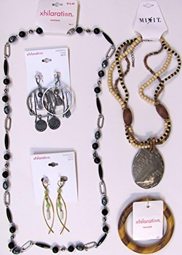 Bundle - 5 Items: Necklaces Earrings Bracelet Xhilaration Mixit Fashion Jewelry Wholesale Lot