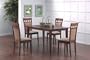 5pcs Contemporary Walnut Finish Dining Table & 4 Chairs Set