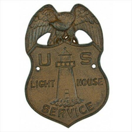 Handcrafted Model Ships MD-855 Rustic Iron US Lighthouse Service Sign 9 in. Decorative Accent