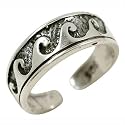 Toe Sterling Silver Ring Waves