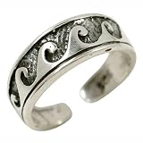 Toe Sterling Silver Ring Waves