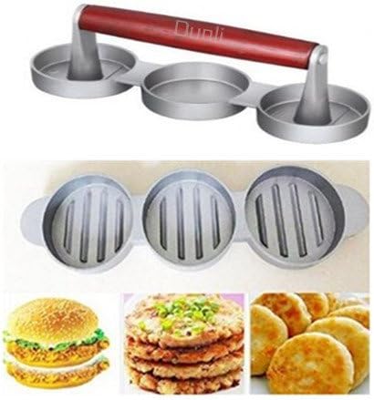 Dunli Parent-child DIY Triple Slot Burger Press,Patties Maker,for Children Use to Make Mini Hamburg,Safe and Sanitary