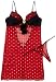 Escante Women's Holiday Cheer Chemise,Red/Black,Small