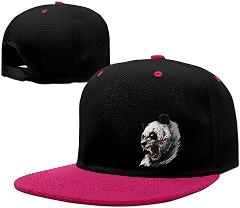 CINROPER Adjustable Rage Panda Funny Cartoon Snapback Structured Cap Pink One Size